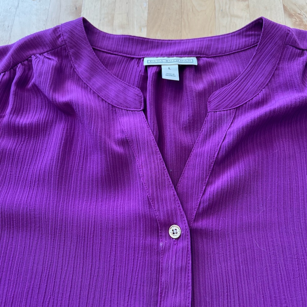 Purple Pleated Women's Top